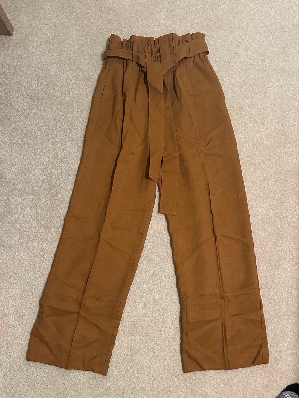 J. Crew Rust Brown Wide-Leg Paperbag Waist Pants